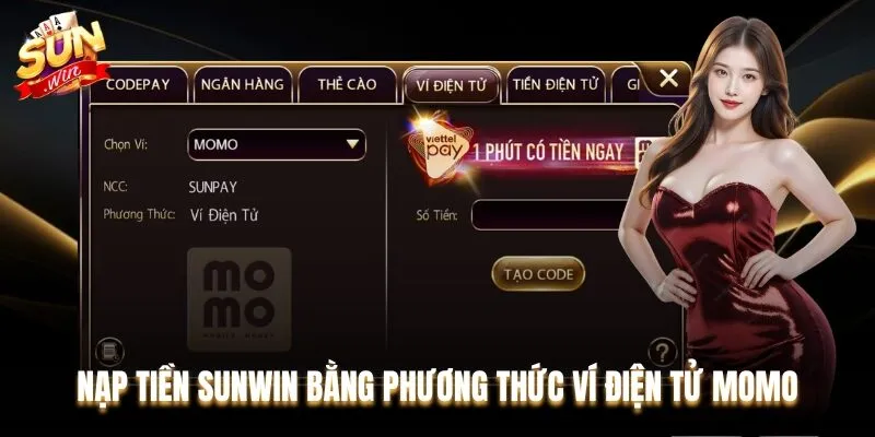 Nạp tiền Sunwin bằng phương thức ví điện tử Momo